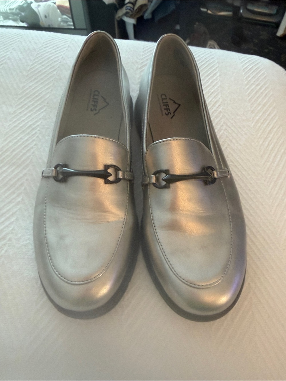 Silver Metallic Loafers